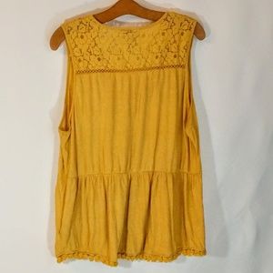 Knox Rose Tops - Yellow Summer Smock Top sz XL Knox Rose Tops - Yellow Summer Smock Top sz XL